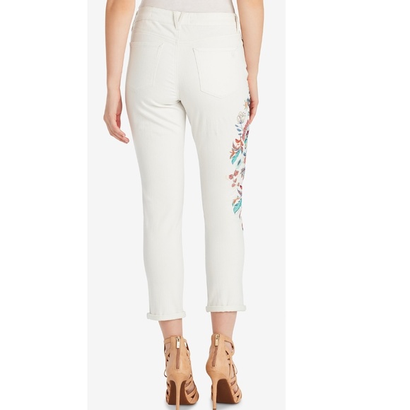Jessica Simpson Embroidered Roll Cuff Skinny Jeans - Picture 2 of 3